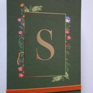 MUSE MONOGRAM "S" GREEN NOTEPAD 160 SHEETS with Gold Spiral Rings 527PA019
